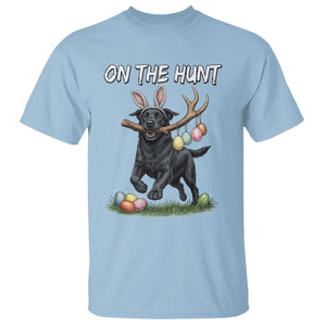Funny Easter Hunting Dog T Shirt Labrador Bunny Ears On The Hunt TS12 Light Blue Print Your Wear