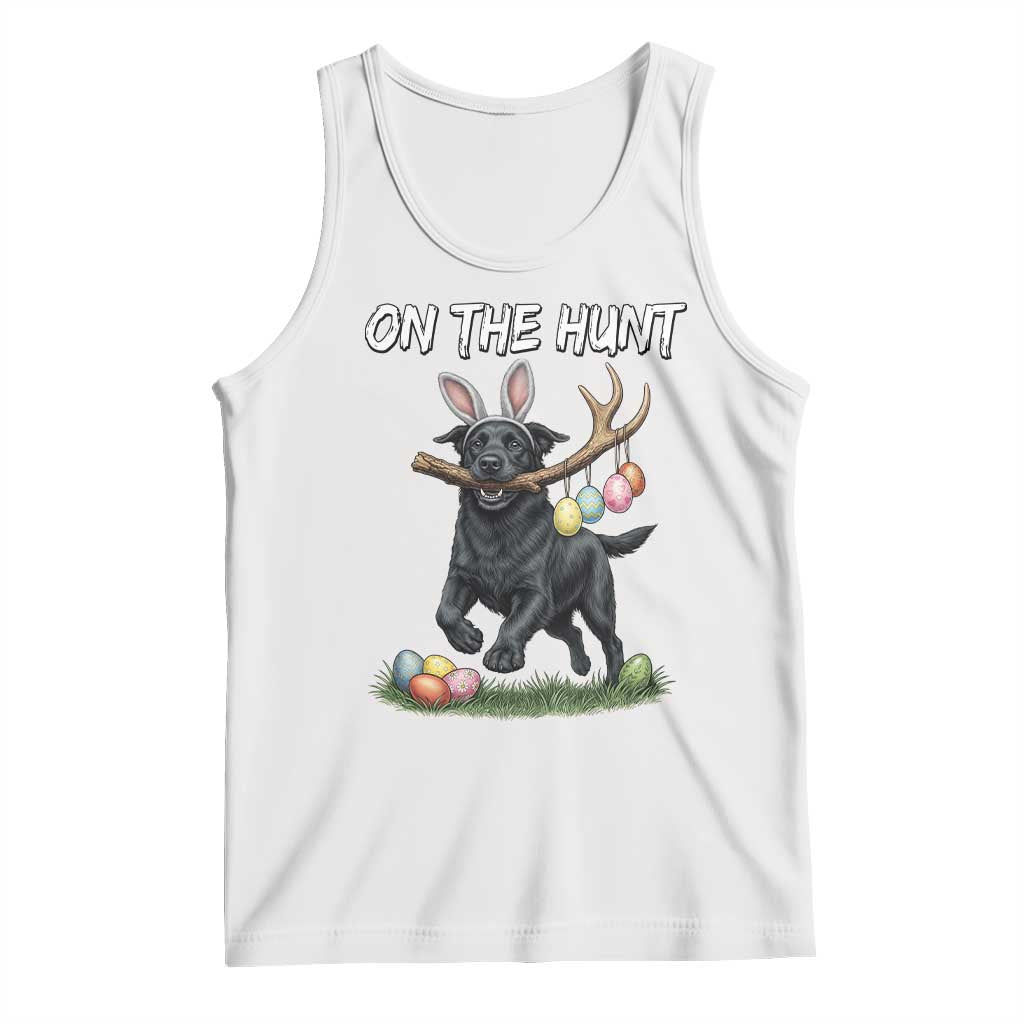 Funny Easter Hunting Dog Tank Top Labrador Bunny Ears On The Hunt TS12 White Print Your Wear