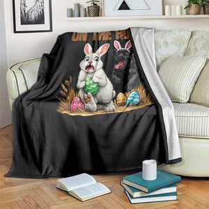 Funny Easter Labrador Bunny Ears Throw Blanket On The Hunt TS12 Print Your Wear