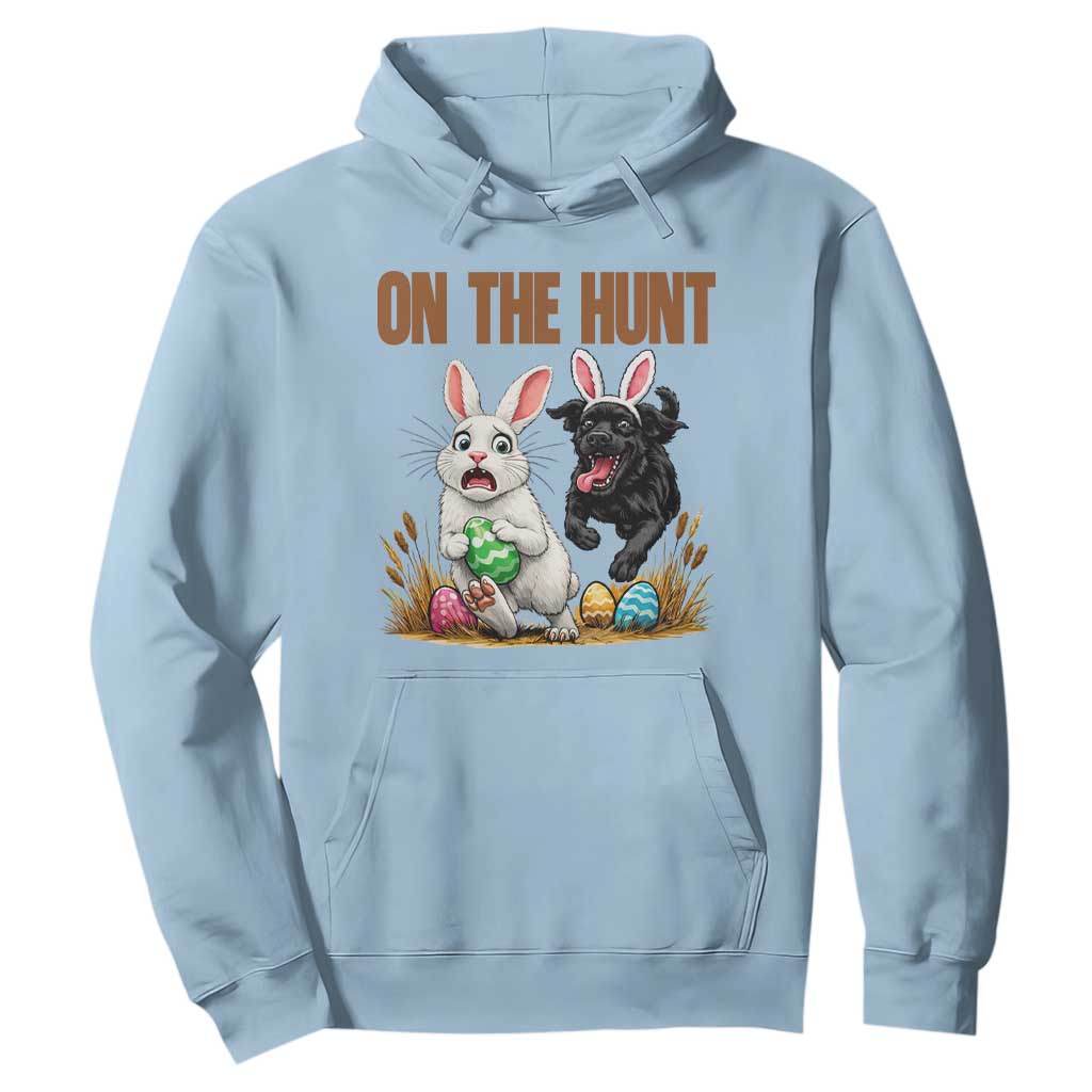 Funny Easter Labrador Bunny Ears Hoodie On The Hunt TS12 Light Blue Print Your Wear