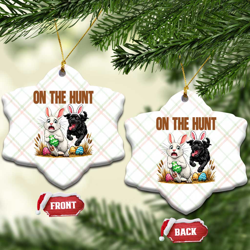 Funny Easter Labrador Bunny Ears Ceramic Ornament On The Hunt TS12 Print Your Wear