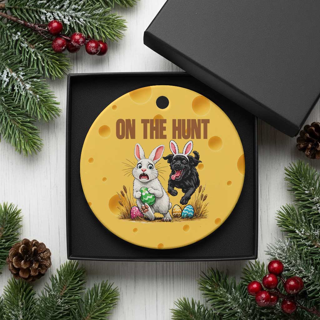 Funny Easter Labrador Bunny Ears Ceramic Ornament On The Hunt TS12 1pc Yellow Cheese Print Your Wear
