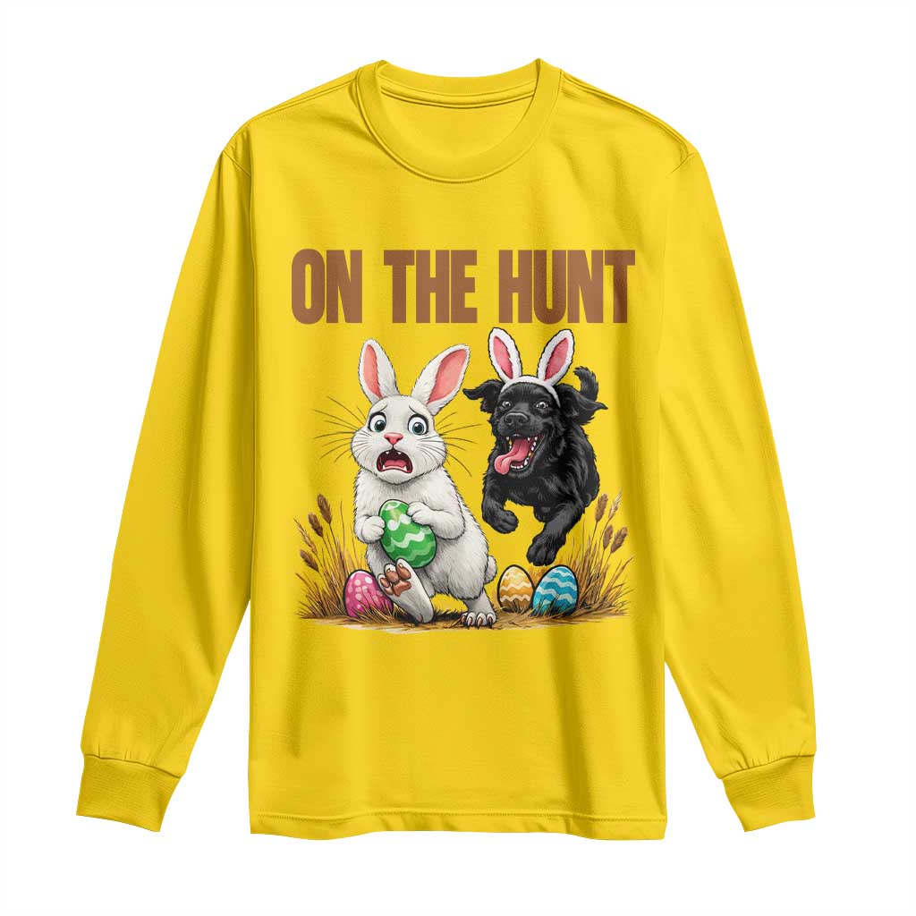 Funny Easter Labrador Bunny Ears Long Sleeve Shirt On The Hunt TS12 Daisy Print Your Wear