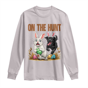 Funny Easter Labrador Bunny Ears Long Sleeve Shirt On The Hunt TS12 Ice Gray Print Your Wear