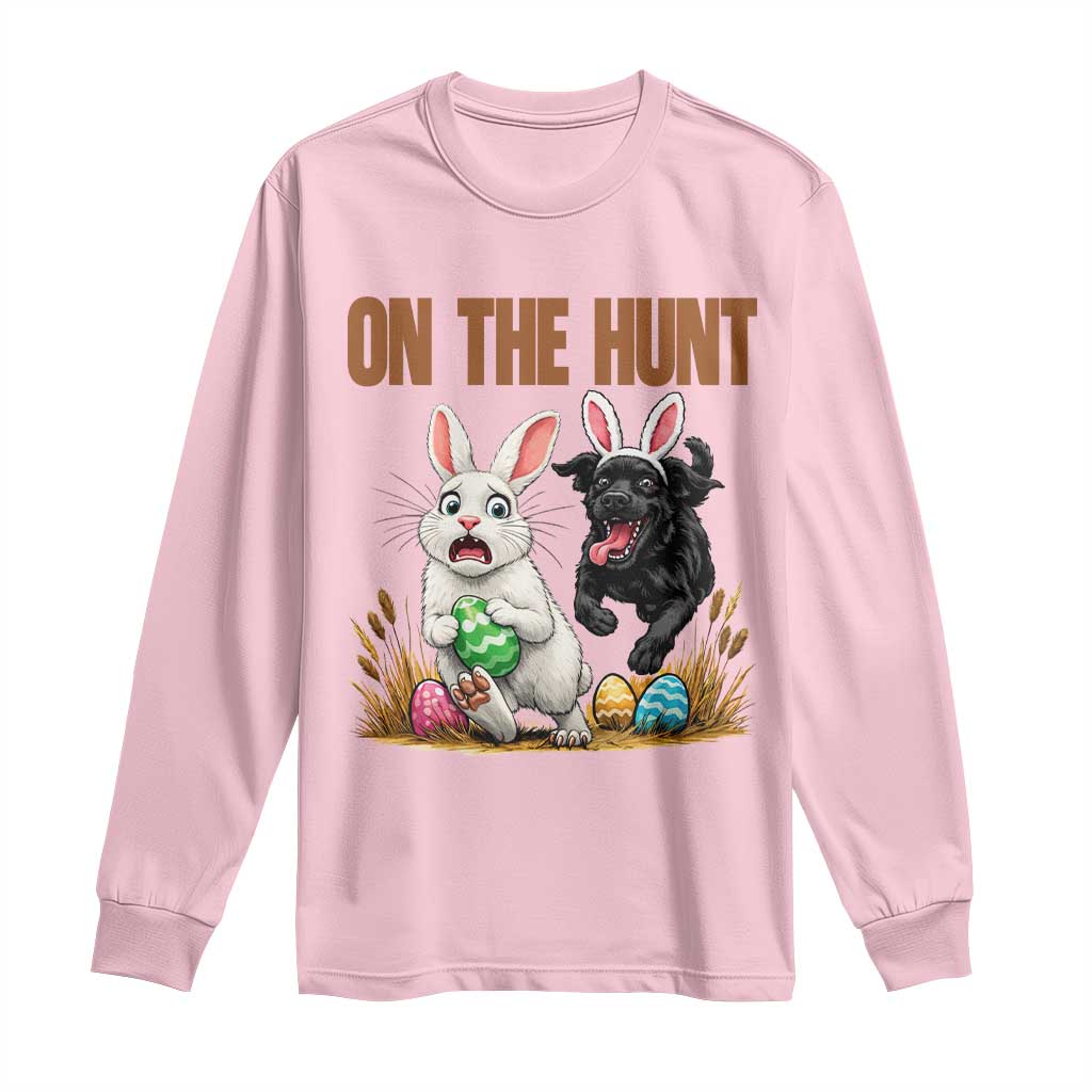 Funny Easter Labrador Bunny Ears Long Sleeve Shirt On The Hunt TS12 Light Pink Print Your Wear