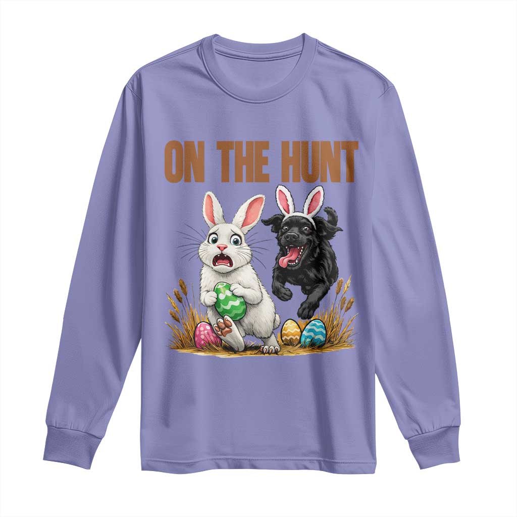 Funny Easter Labrador Bunny Ears Long Sleeve Shirt On The Hunt TS12 Violet Print Your Wear