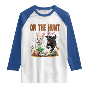 Funny Easter Labrador Bunny Ears Raglan Shirt On The Hunt TS12 White Royal Print Your Wear