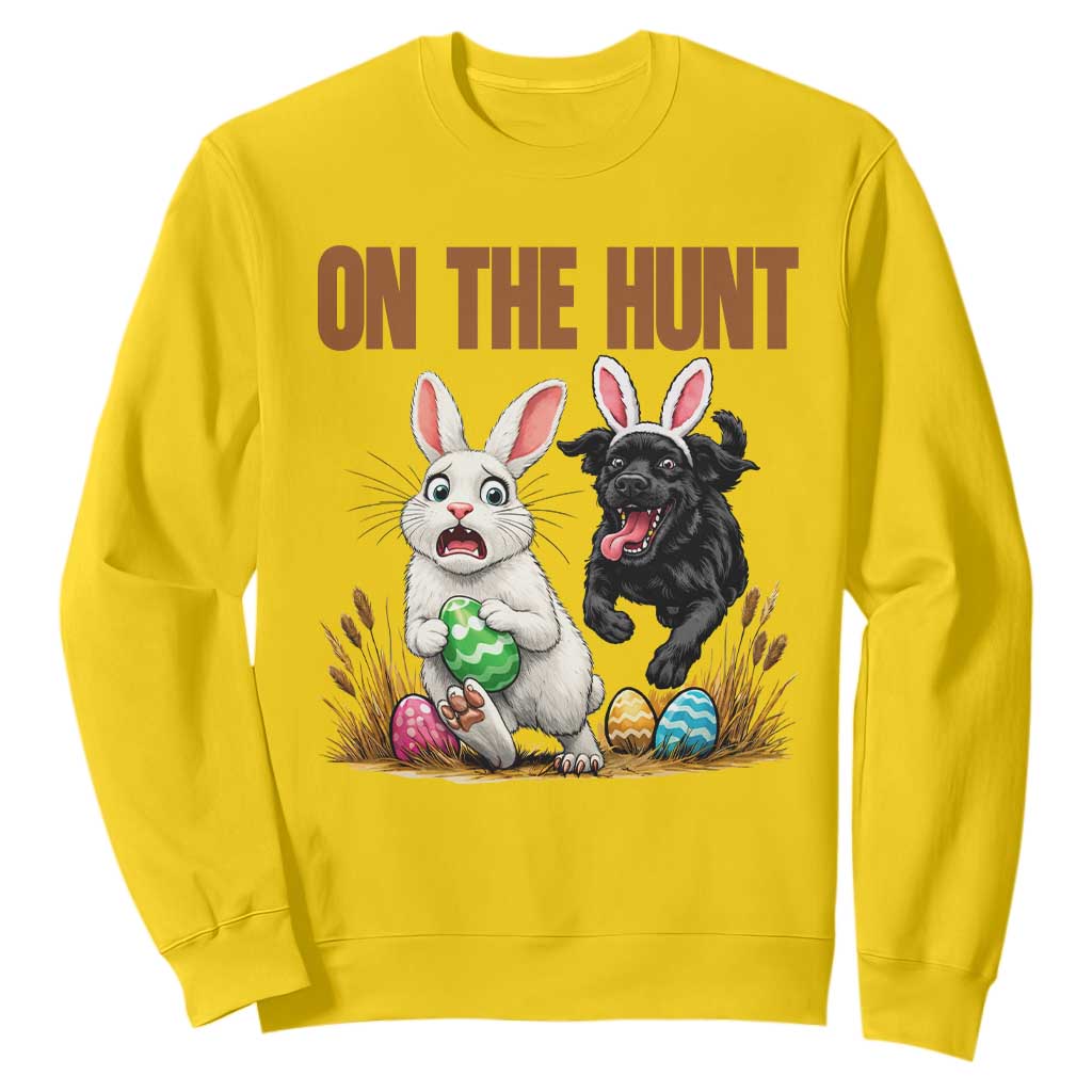 Funny Easter Labrador Bunny Ears Sweatshirt On The Hunt TS12 Daisy Print Your Wear