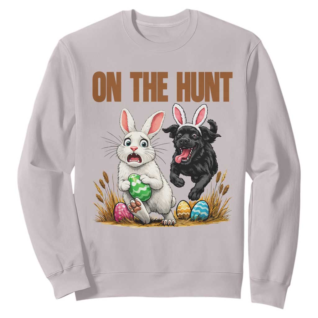 Funny Easter Labrador Bunny Ears Sweatshirt On The Hunt TS12 Ice Gray Print Your Wear