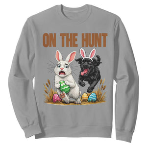 Funny Easter Labrador Bunny Ears Sweatshirt On The Hunt TS12 Sport Gray Print Your Wear