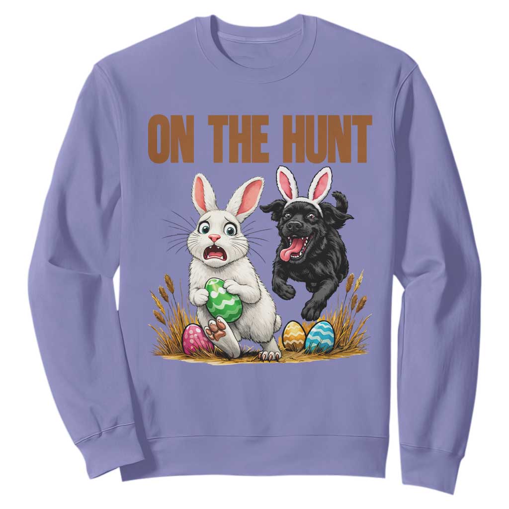 Funny Easter Labrador Bunny Ears Sweatshirt On The Hunt TS12 Violet Print Your Wear