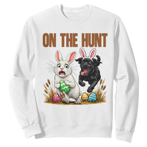 Funny Easter Labrador Bunny Ears Sweatshirt On The Hunt TS12 White Print Your Wear