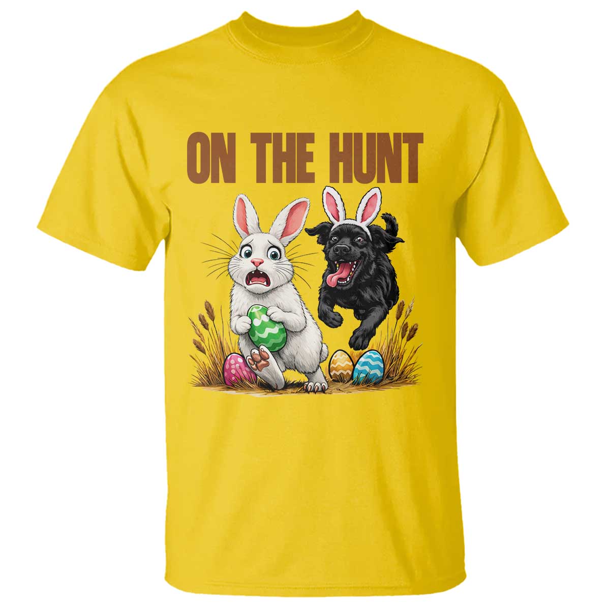 Funny Easter Labrador Bunny Ears T Shirt On The Hunt TS12 Daisy Print Your Wear