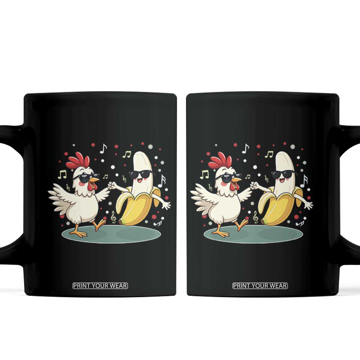 Funny Banana Chicken Dance Coffee Mug Chaos Dance Meme Graphic TS12 Black Print Your Wear