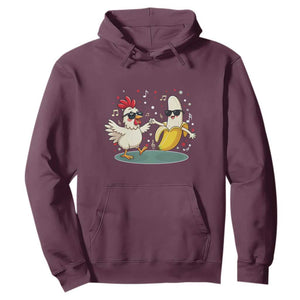 Funny Banana Chicken Dance Hoodie Chaos Dance Meme Graphic TS12 Maroon Print Your Wear