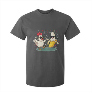 Funny Banana Chicken Dance T Shirt For Kid Chaos Dance Meme Graphic TS12 Dark Heather Print Your Wear