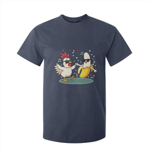 Funny Banana Chicken Dance T Shirt For Kid Chaos Dance Meme Graphic TS12 Navy Print Your Wear