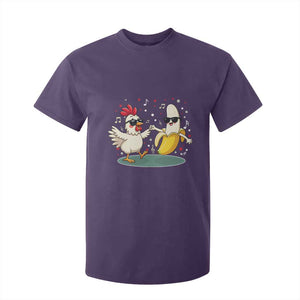 Funny Banana Chicken Dance T Shirt For Kid Chaos Dance Meme Graphic TS12 Purple Print Your Wear