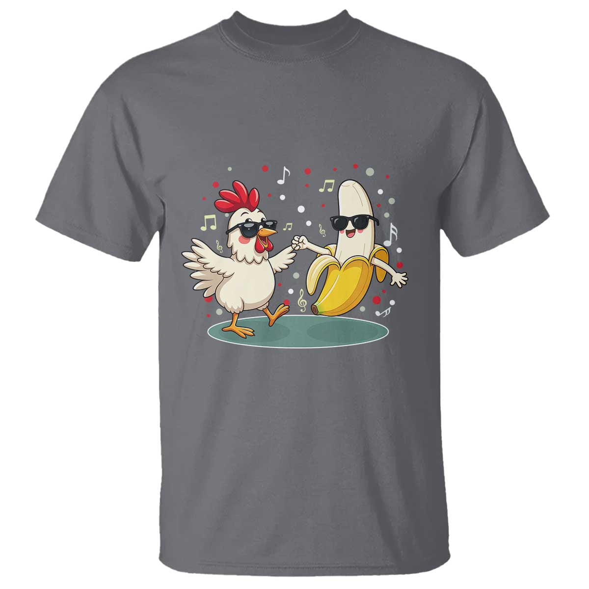 Funny Banana Chicken Dance T Shirt Chaos Dance Meme Graphic TS12 Charcoal Print Your Wear