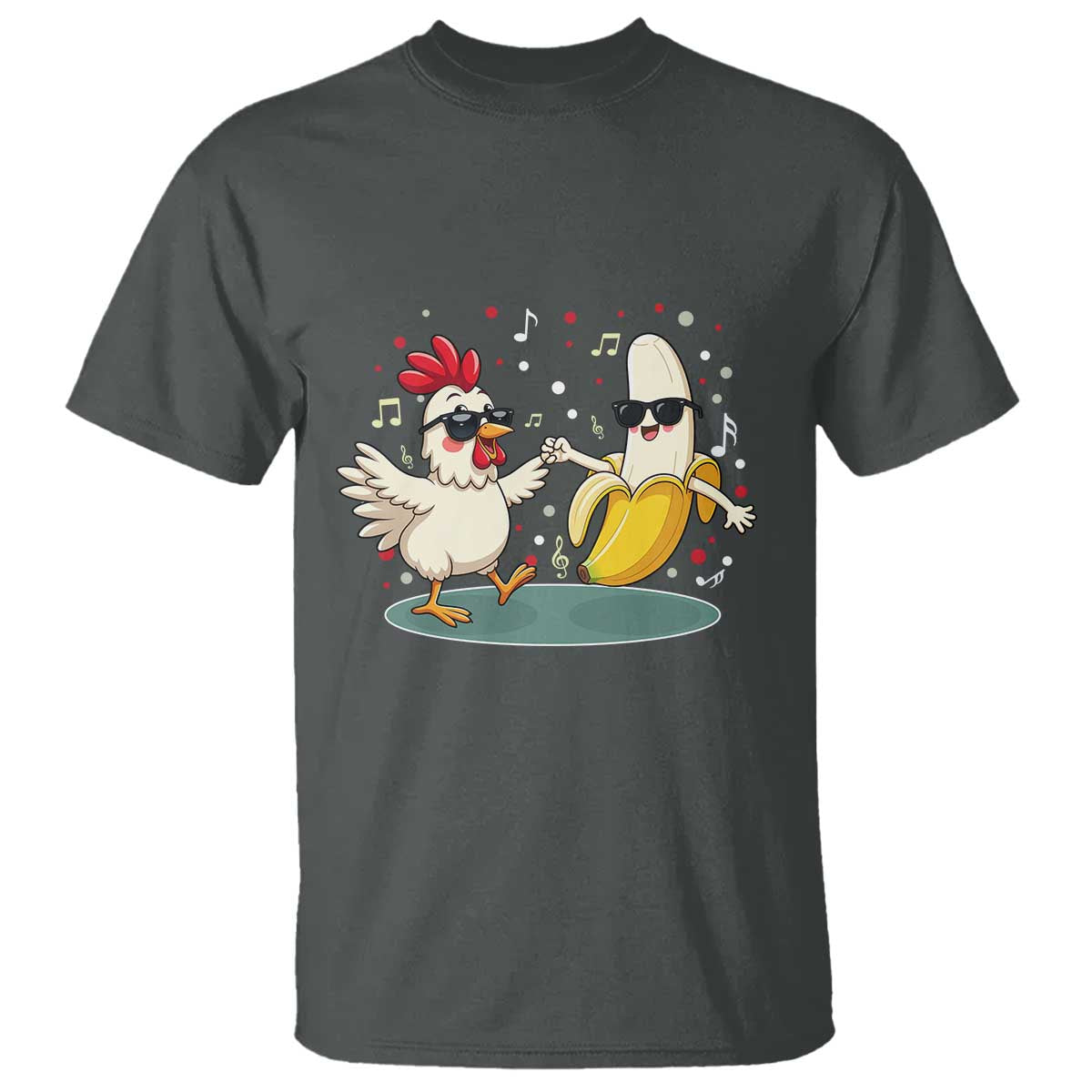 Funny Banana Chicken Dance T Shirt Chaos Dance Meme Graphic TS12 Dark Heather Print Your Wear