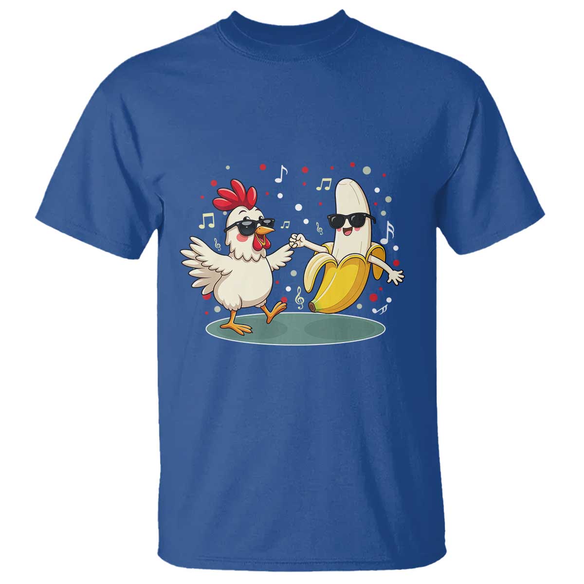 Funny Banana Chicken Dance T Shirt Chaos Dance Meme Graphic TS12 Royal Blue Print Your Wear