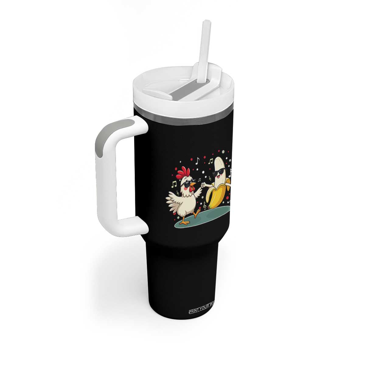 Funny Banana Chicken Dance Tumbler With Handle Chaos Dance Meme Graphic TS12 Print Your Wear