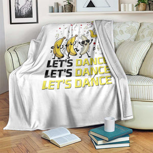 Funny Dancing Banana Throw Blanket Lets Dance Silly Meme Graphic TS12 Print Your Wear