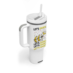 Funny Dancing Banana Tumbler With Handle Lets Dance Silly Meme Graphic TS12 Print Your Wear