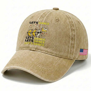 Funny Dancing Banana Washed Cotton Baseball Cap Lets Dance Silly Meme Graphic TS12 Print Your Wear