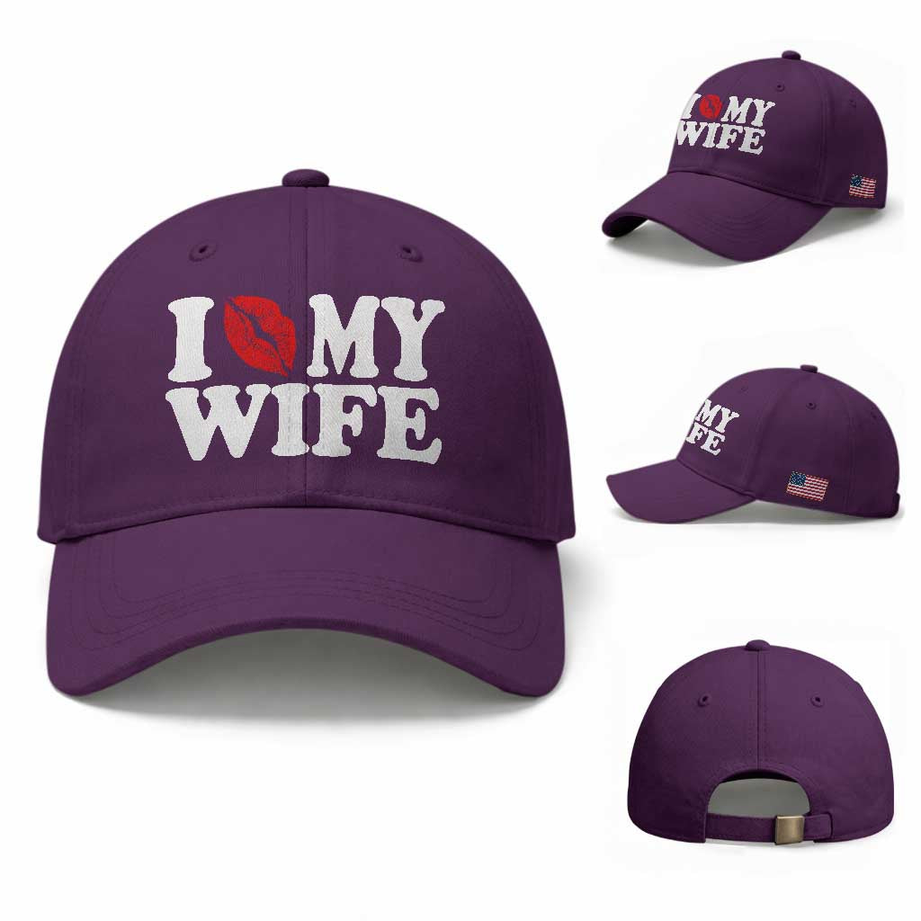Funny Marriage Gift Baseball Cap I Love My Wife TS12 Baseball Cap Universal Fit Purple Print Your Wear