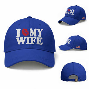 Funny Marriage Gift Baseball Cap I Love My Wife TS12 Baseball Cap Universal Fit Royal Blue Print Your Wear