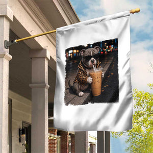 Funny Pitbull Drinking Coffee Garden Flag Dog Meme Caffeine Graphic TS12 Print Your Wear