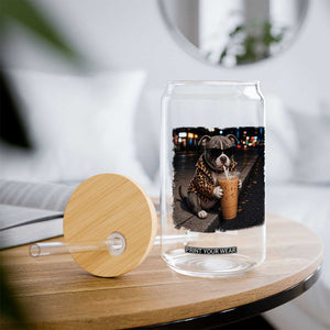 Funny Pitbull Drinking Coffee Glass Can Dog Meme Caffeine Graphic TS12 Print Your Wear