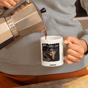 Funny Pitbull Drinking Coffee Coffee Mug Dog Meme Caffeine Graphic TS12 Print Your Wear