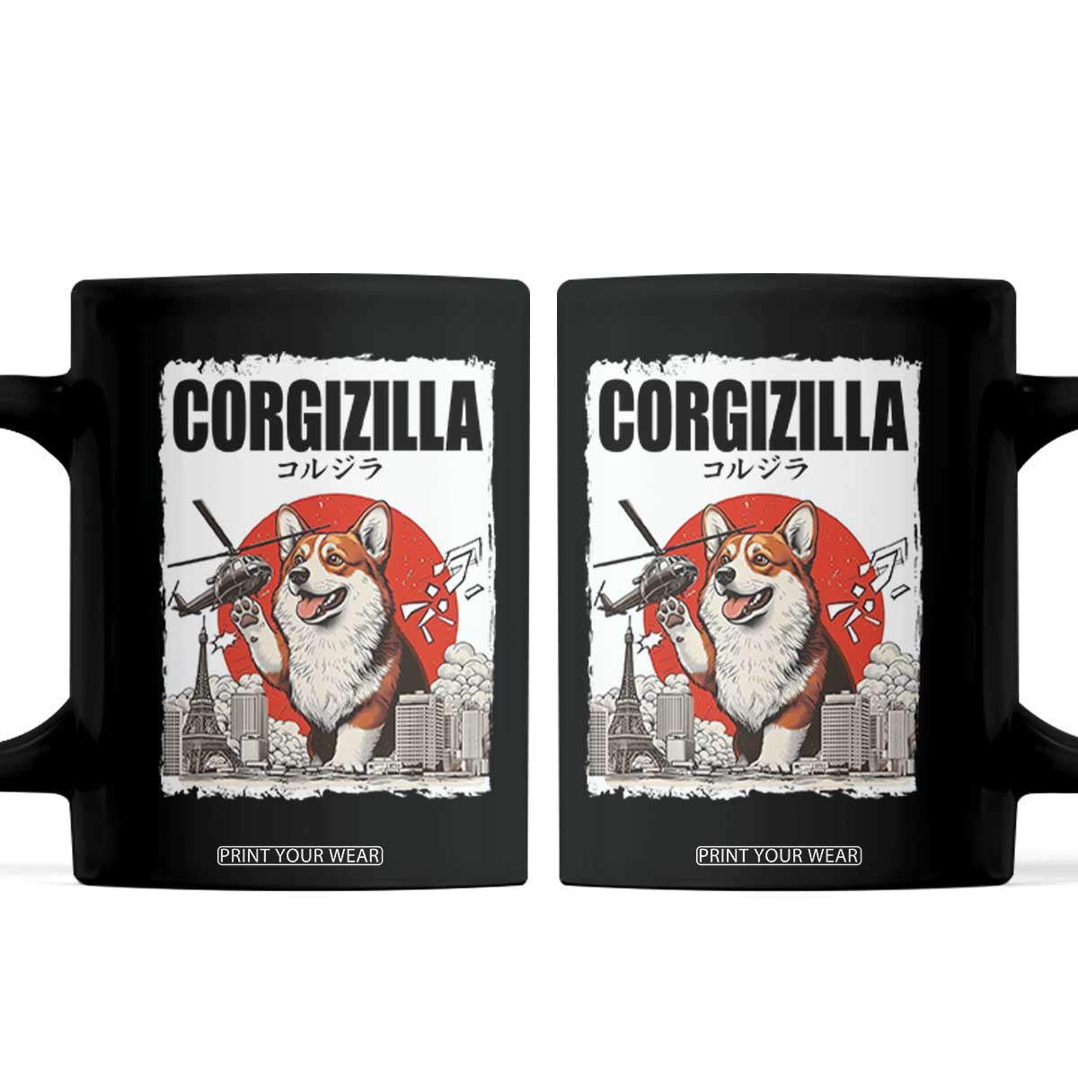 Corgizilla Giant Coffee Mug Funny Corgi Monster Roaring Tokyo Japan TS12 Black Print Your Wear