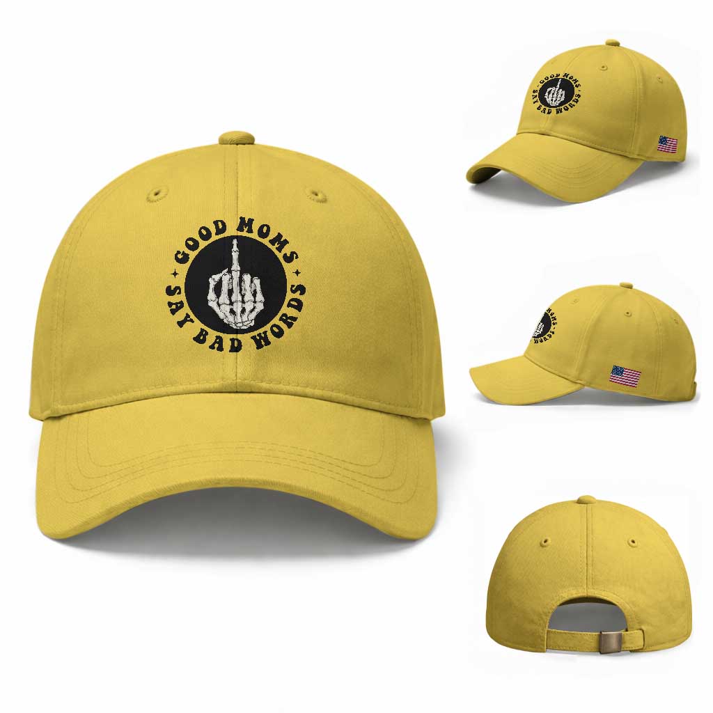 Funny Skeleton Mom Quote Baseball Cap Good Moms Say Bad Words TS12 Baseball Cap Universal Fit Yellow Print Your Wear