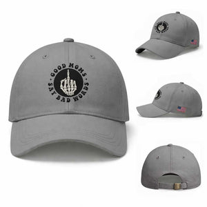 Funny Skeleton Mom Quote Baseball Cap Good Moms Say Bad Words TS12 Baseball Cap Universal Fit Sport Gray Print Your Wear