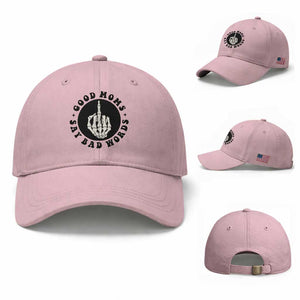 Funny Skeleton Mom Quote Baseball Cap Good Moms Say Bad Words TS12 Baseball Cap Universal Fit Light Pink Print Your Wear