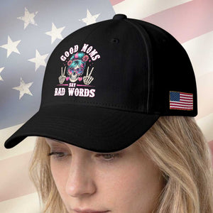 Skeleton Messy Bun Mom Baseball Cap Good Moms Say Bad Words TS12 Print Your Wear