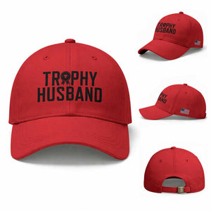 Funny Trophy Husband Baseball Cap Sarcastic Marriage Quote TS12 Baseball Cap Universal Fit Red Print Your Wear