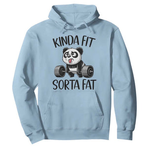 Funny Gym Panda Lover Hoodie Kinda Fit Sorta Fat TS12 Light Blue Print Your Wear