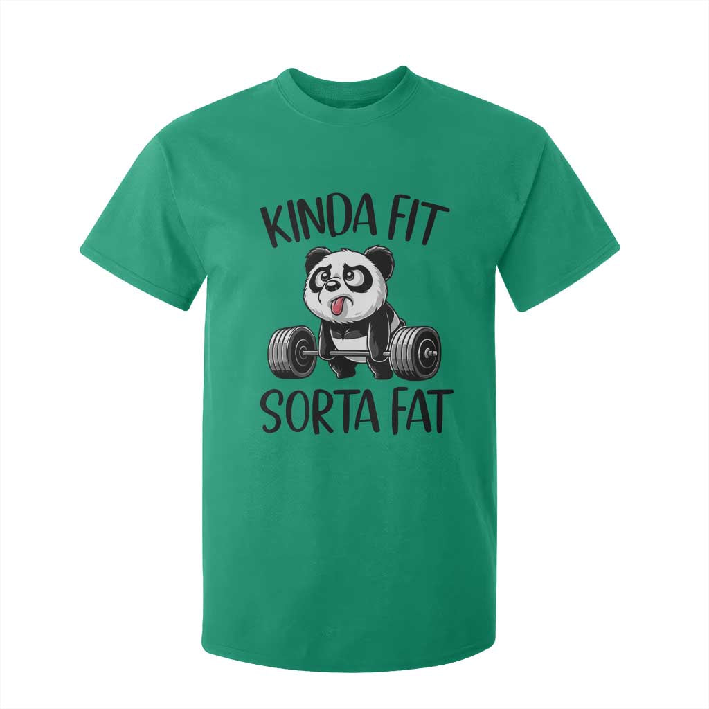 Funny Gym Panda Lover T Shirt For Kid Kinda Fit Sorta Fat TS12 Irish Green Print Your Wear