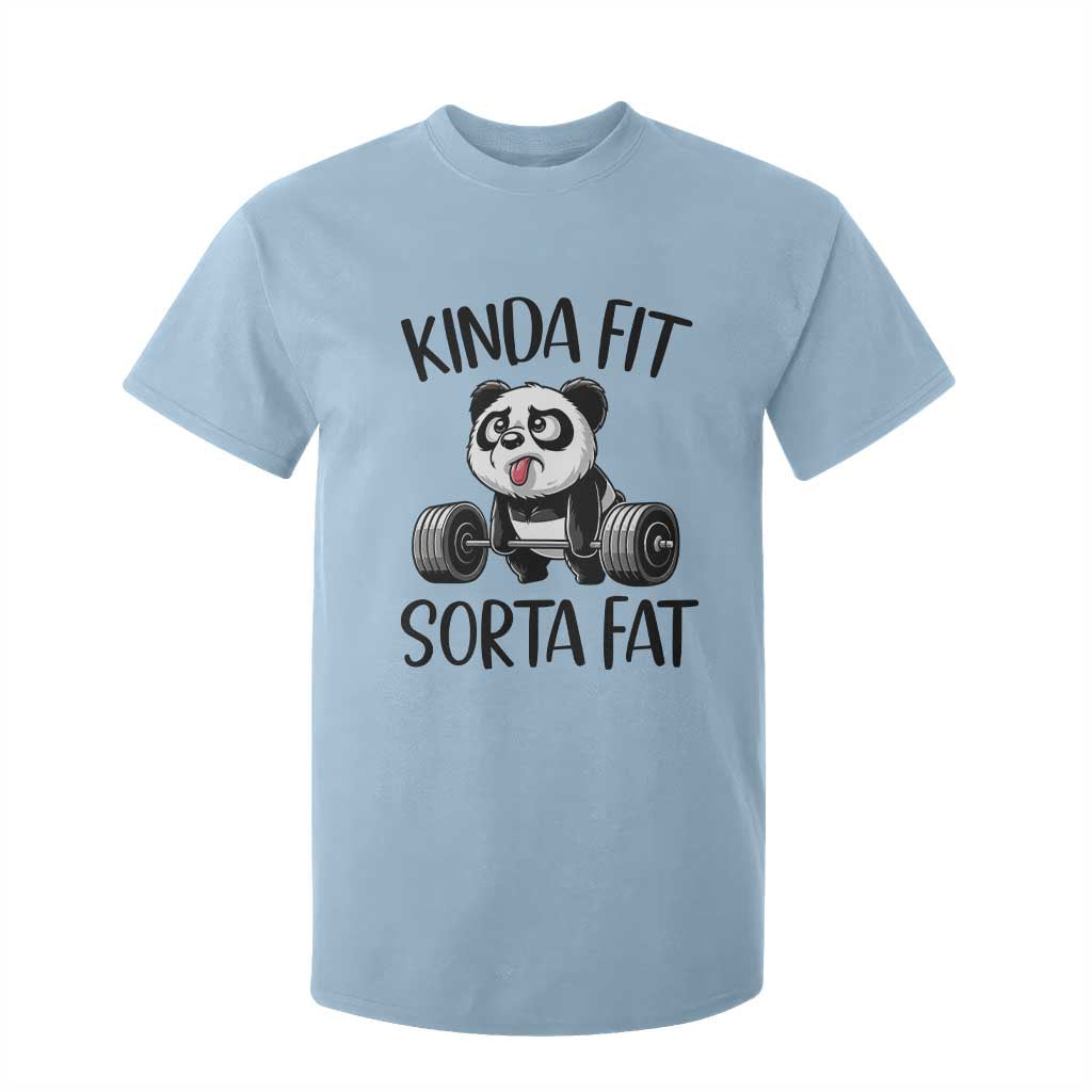 Funny Gym Panda Lover T Shirt For Kid Kinda Fit Sorta Fat TS12 Light Blue Print Your Wear