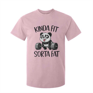 Funny Gym Panda Lover T Shirt For Kid Kinda Fit Sorta Fat TS12 Light Pink Print Your Wear