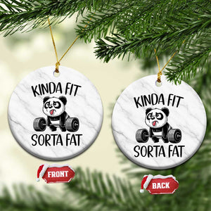 Funny Gym Panda Lover Ceramic Ornament Kinda Fit Sorta Fat TS12 1pc White Marble Print Your Wear