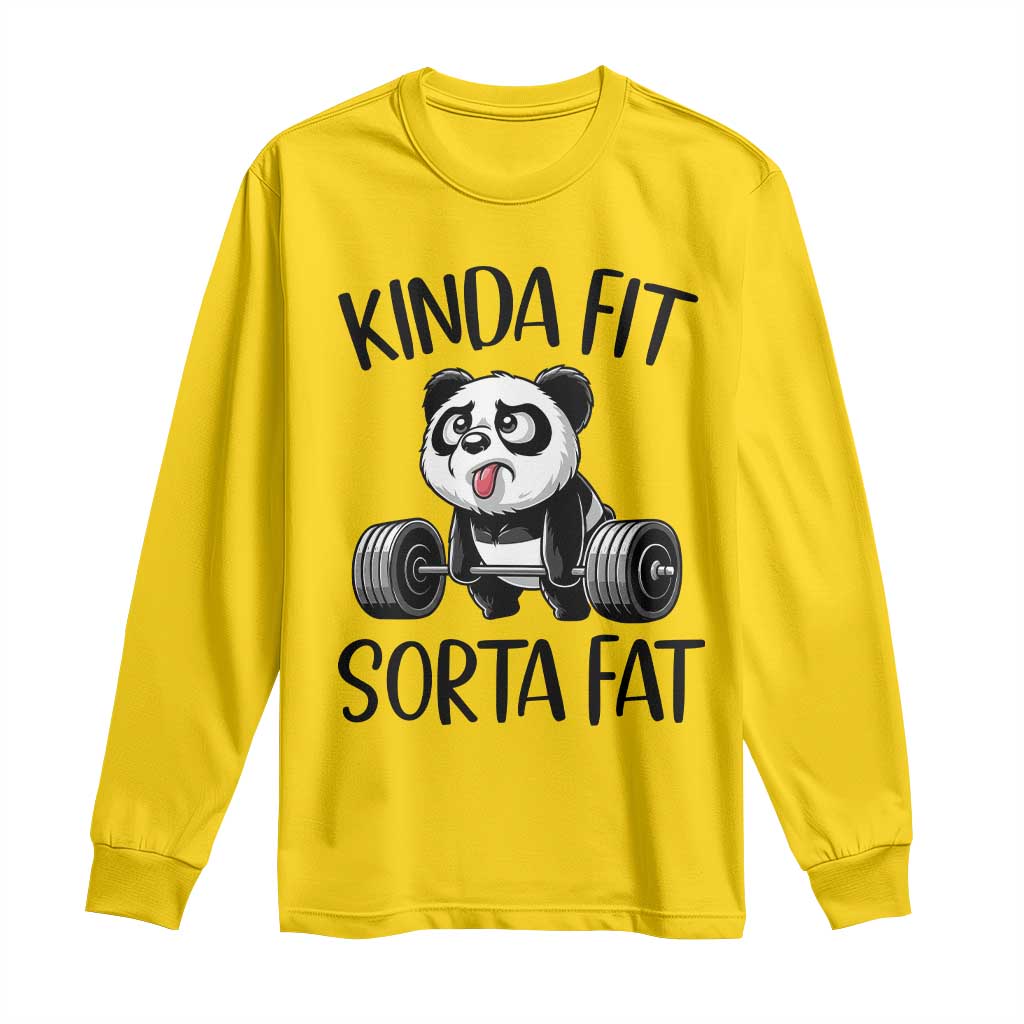 Funny Gym Panda Lover Long Sleeve Shirt Kinda Fit Sorta Fat TS12 Daisy Print Your Wear