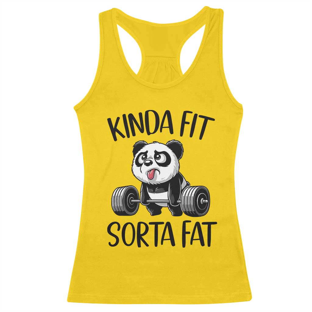 Funny Gym Panda Lover Racerback Tank Top Kinda Fit Sorta Fat TS12 Daisy Print Your Wear