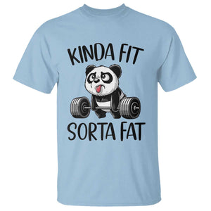 Funny Gym Panda Lover T Shirt Kinda Fit Sorta Fat TS12 Light Blue Print Your Wear