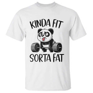 Funny Gym Panda Lover T Shirt Kinda Fit Sorta Fat TS12 White Print Your Wear