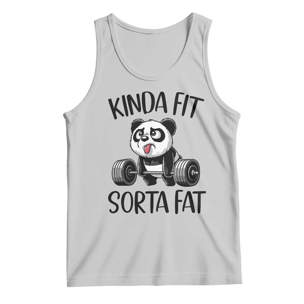 Funny Gym Panda Lover Tank Top Kinda Fit Sorta Fat TS12 Ash Print Your Wear